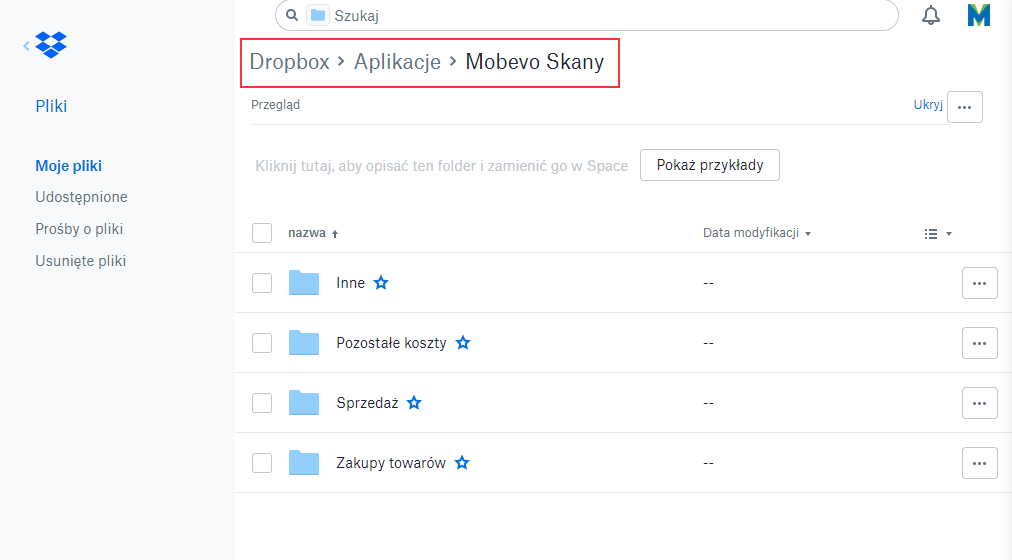 Mobevo Skany – Dropbox